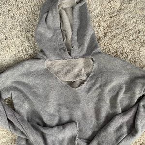 trendy cripped hoodie with keyhole